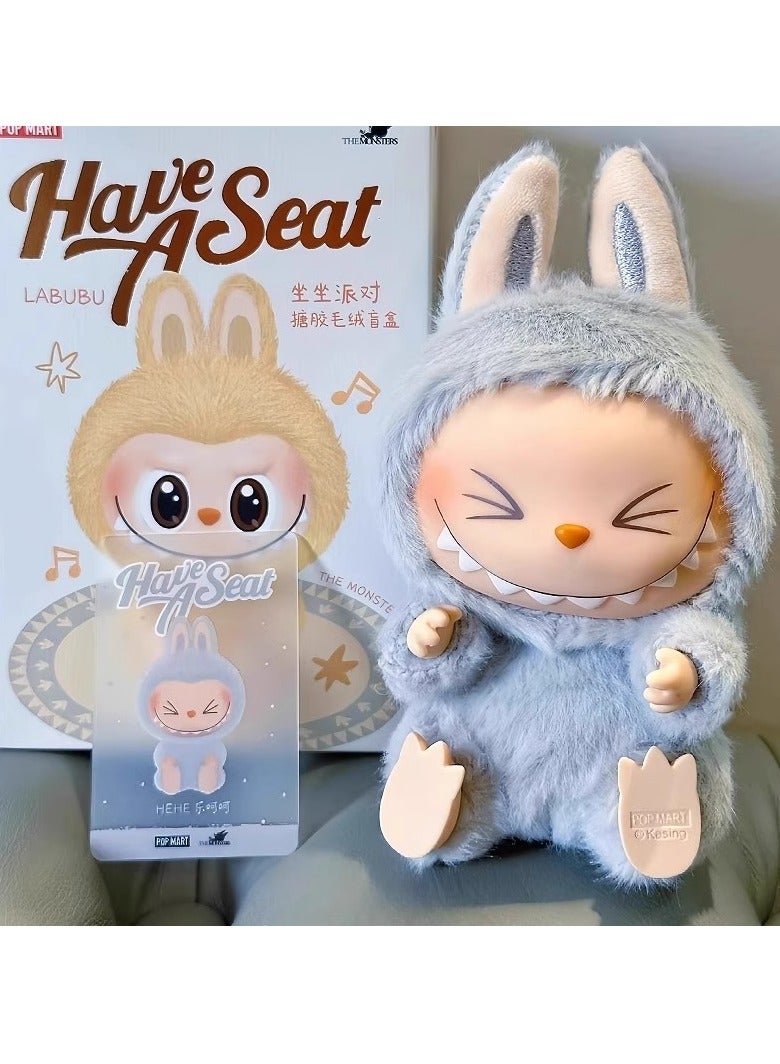 Plush Toy Made in China Second Generation THE MONSTERS Labubu Sitting Models Bubble Mart Series Sit Model Vinyl Face Plush LABUBU Plush Toys Doll Selectable China Version for Kids Adults Boy Girls Soft Plush Birthday Gifts for Children - Image 2