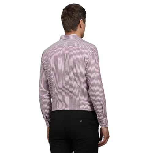LOUIS PHILIPPE قميص لويس فيليب للرجال من القطن المخطط بقصة ضيقة (LPSFMSLPA12763_Pink, 40) - Image 3