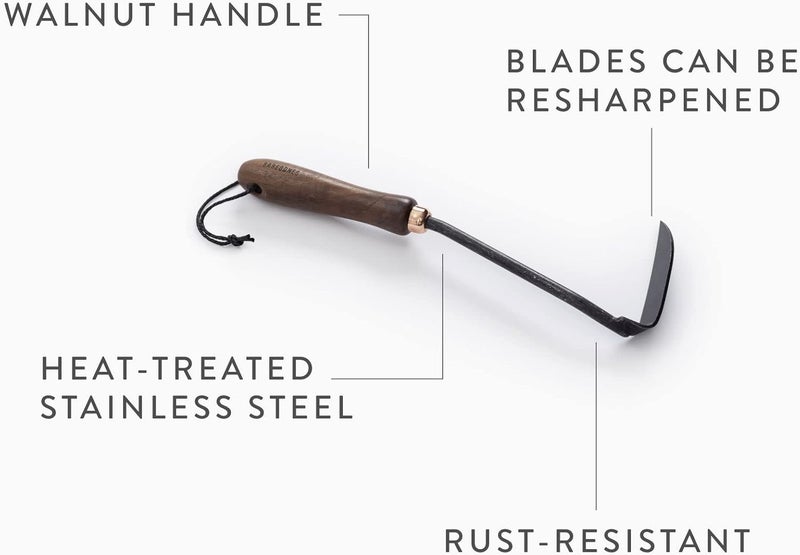 Barebones Japanese Weeding Hoe - Ergonomic Walnut and Black Design - Image 5