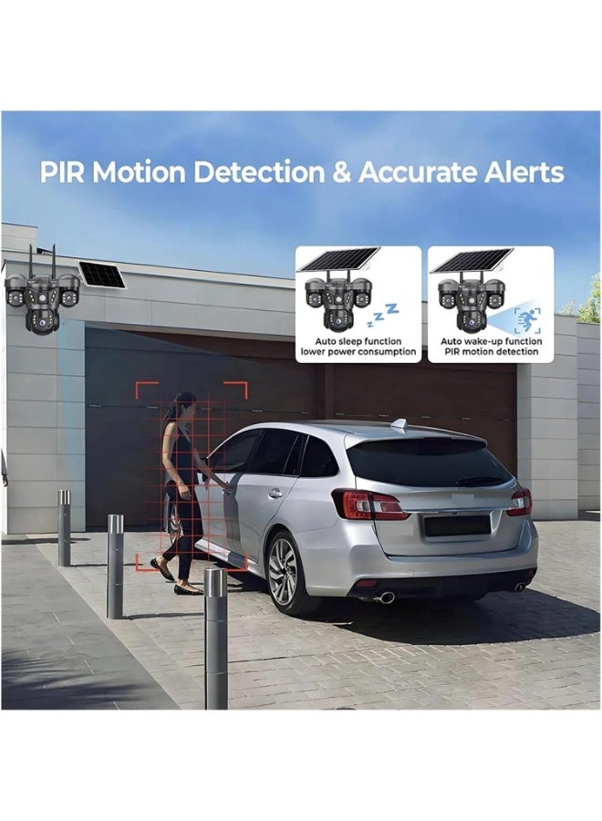 الباندا العملاقة كاميرا خارجية تعمل بالطاقة الشمسية بدقة 15 ميجابكسل مع تقريب 10x وعدسة ثلاثية 4G وشاشة ثلاثية CCTV واكتشاف الحركة PIR ومراقبة أمنية (بطاقة 128 جيجابايت) - Image 4