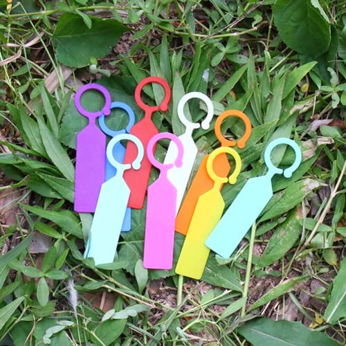 Grewery Fast-Fix Color Coded Tree/Plant Tag - O Ring | Hangs onto The Branch/Stem, 50 Piece Pack, 6cm x 3cm Writing Surface, No. 5 Polypropylene Material, Useful in Plantation and Nursery (Mix Color) - Image 1
