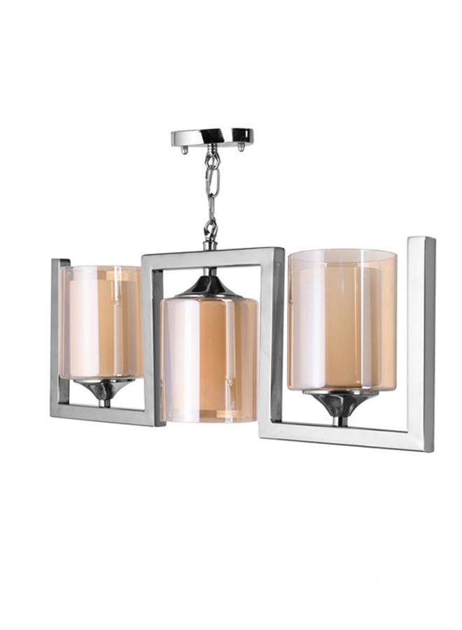 الروضة للإضاءة نجفة ايميليا ستانلس 3 لمبة | نجفة مودرن | الخامة: Stainless Steel | اللون: كروم | المقاس: 38x62 سم