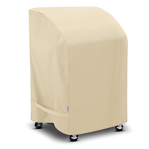 SunPatio 2 Burner Grill Cover 32 Inch, Outdoor Heavy Duty Waterproof Small Gas BBQ Cover, UV & Fade Resistant, Compatible for Weber CharBroil Nexgrill and More Grills with Collapsed Side Tables, Beige - Image 1