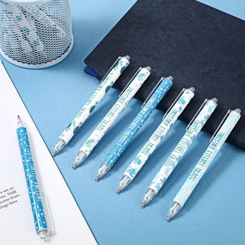 Jetec 48 Pcs Turtle Pens Gifts Inspirational Cute Ballpoint Pens Bulk Motivational Employee Appreciation Gifts Black Ink for Turtle Lovers Thank You Coworkers - Image 4
