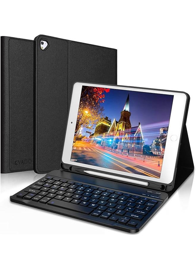 Ipad Keyboard Case 9.7 Inch Compatible With Ipad 6Th Generation Ipad 5Th Generation Ipad Pro 9.7 Inch Ipad Air 2 Ipad Air Protective Folio Cover With Wireless Bluetooth Keyboard Black