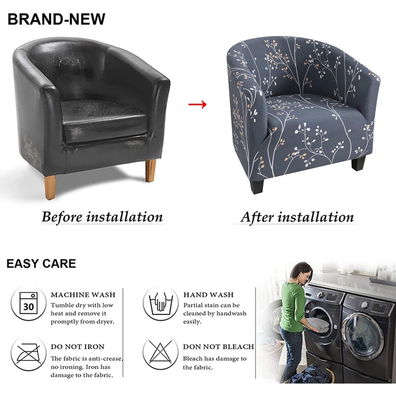 NILUOH Club Chair Slipcover Tub Chair Cover Stretch Armchair Covers Sofa Cover Furniture Protector for Living Room (04) - Image 5