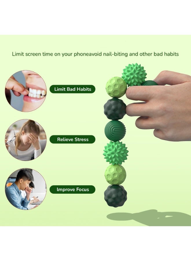 Silicone Magnetic Sensory Balls Fidget Toy Worry Balls Autism Calming Fidgeting Toy Kid Adults Anxiety Relief Stress Sensory Toy (Green) - Image 2