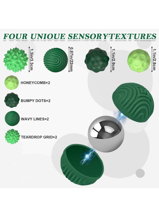 Silicone Magnetic Sensory Balls Fidget Toy Worry Balls Autism Calming Fidgeting Toy Kid Adults Anxiety Relief Stress Sensory Toy (Green) - Image 4