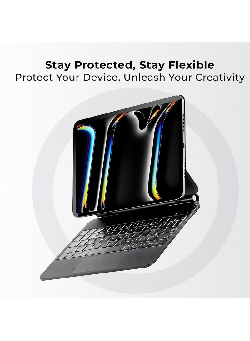 glassology Magic Keyboard Case for iPad Air 11" M2 (2024) and iPad Air 10.9 (4th 5th Gen) and iPad Pro 11 (2018, 2020, 2021, 2022) Sleek Protection with Built-In Keyboard. - Image 5