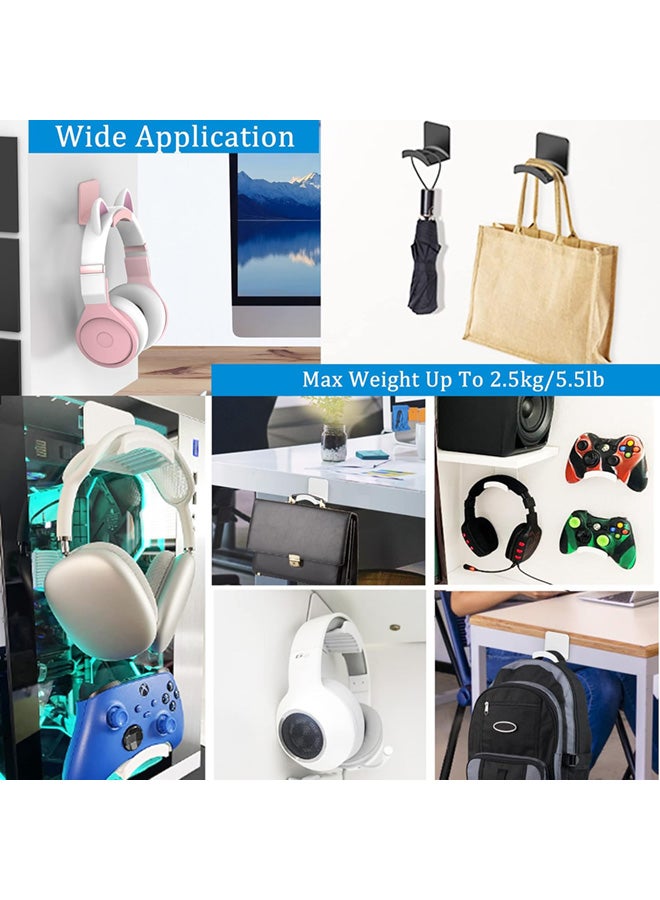 SIKENAI 2 PACK Headphone Stand Headset Holder, Adhesive Gaming Earphones Hanger, Universal Desk Wall Mount Hook for All Headphone/Controller - Image 5