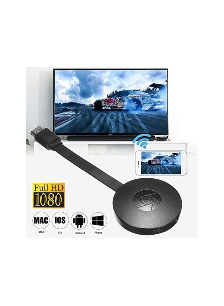 Generic - Wireless Display Dongle 1080P Mini Receiver Sharing Mira cast Screen Mirroring Device For led TV From Mobiles Tablets to TV Wireless Suitable with Smartphones Black - Image 1