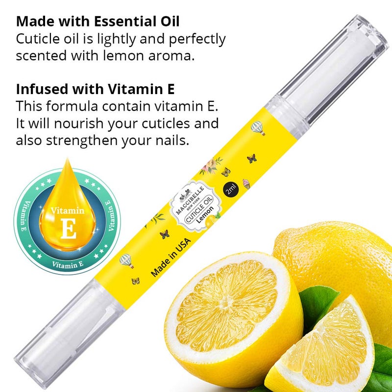 Maccibelle Pure Cuticle & Nail Oil Pen 2ml Heals Dry Cracked Cuticles (Crisp Lemon) - Image 2