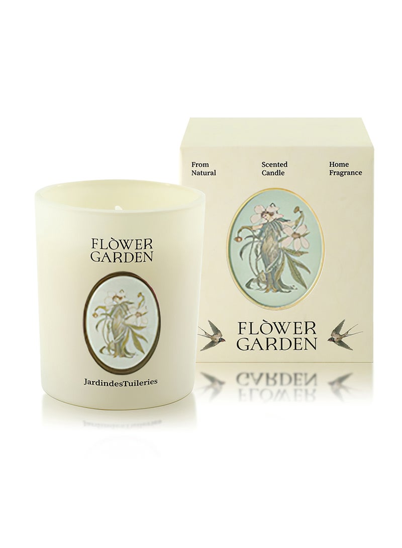 حديقة الزهور، شمعة معطرة، شمعة شمع الصويا، العلاج بالروائح والاسترخاء، عطر يدوم طويلاً، مثالي لليوجا، حمام 100 جرام (نسيم المساء غاردينيا) - Image 1
