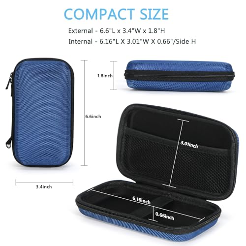 GLCON Portable Protection Hard EVA Case for External Battery, Cell Phone, GPS, Hard Drive, USB/Charging Cable, Small Carrying Bag Mesh Inner Pocket, Zipper Enclosure, Universal Travel Pouch Bag - Image 2