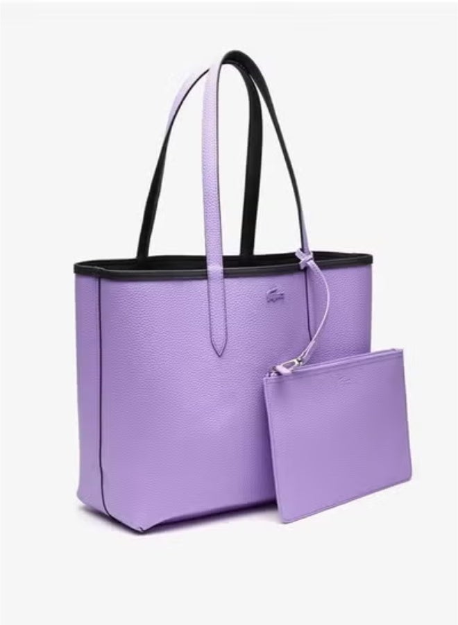 لاكوست Lacoste للسيدات المزدوجان على الوجهين حقيبة يد كبيرة من النغمة ، ومرحلة متعددة الوظيفية ، أسود وأرجواني - Image 5