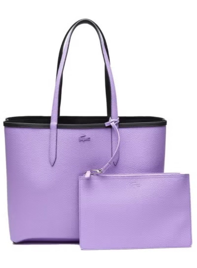 Lacoste للسيدات المزدوجان على الوجهين حقيبة يد كبيرة من النغمة ، ومرحلة متعددة الوظيفية ، أسود وأرجواني