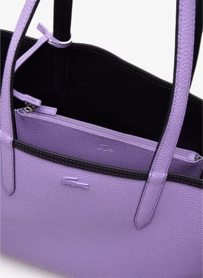 Lacoste للسيدات المزدوجان على الوجهين حقيبة يد كبيرة من النغمة ، ومرحلة متعددة الوظيفية ، أسود وأرجواني