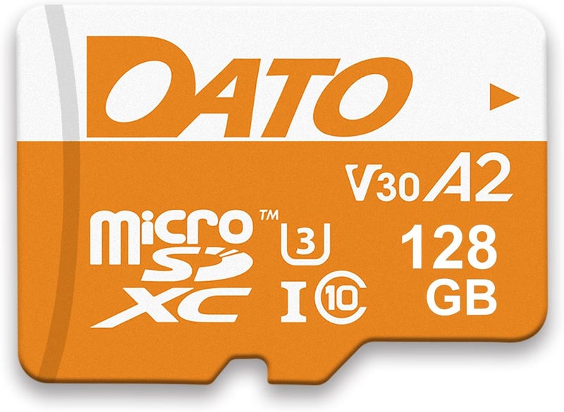 DATO 128GB Advance Plus microSDXC Memory Card, UHS-I, C10, U3, V30, A2, 4K UHD, Up to 160/150 MB/s, for Mobile Phones, Tablets, Gaming Consoles, Cameras, Drones, and Professional Equipment - Image 1