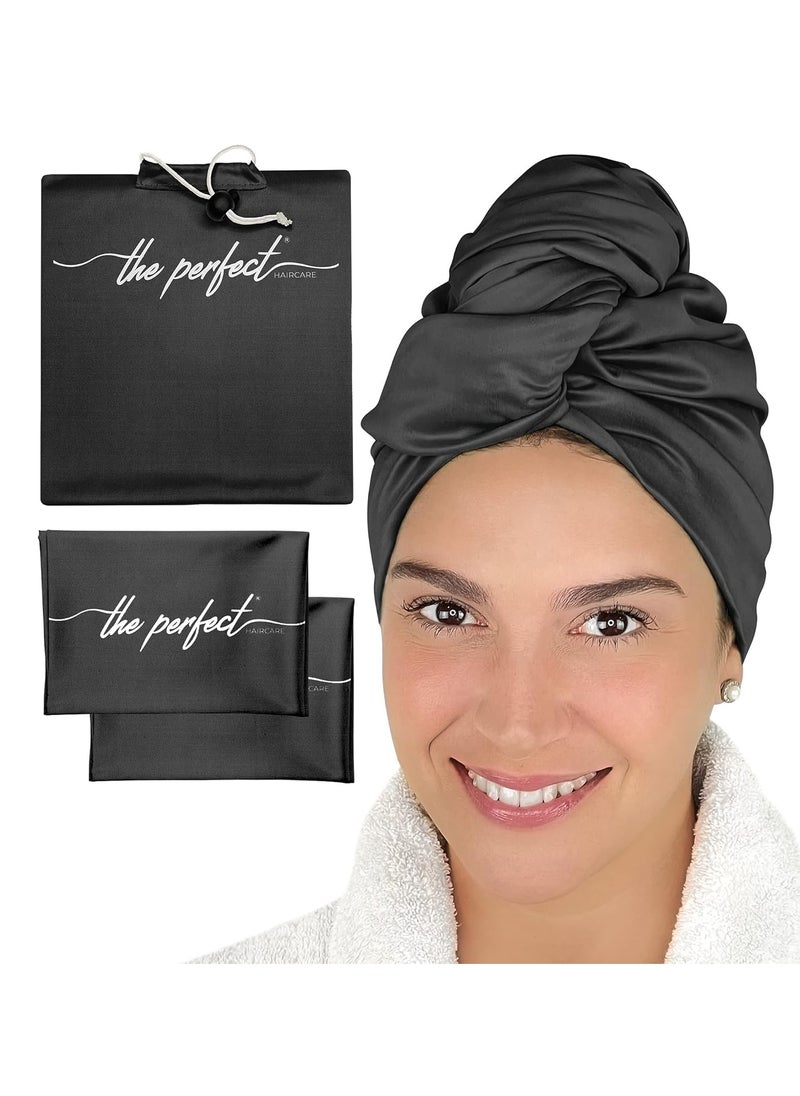 THE PERFECT HAIRCARE - THE PERFECT HAIRCARE Curly Hair Girls Microfiber Plopping Towel Set Gift - Anti-frizz Silky Smooth Hair Drying Wrap for Women - Super Absorbent Large Hair Towel + 2 Scrunching MicroPlop Towels - Image 1
