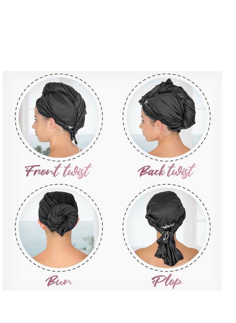 THE PERFECT HAIRCARE - THE PERFECT HAIRCARE Curly Hair Girls Microfiber Plopping Towel Set Gift - Anti-frizz Silky Smooth Hair Drying Wrap for Women - Super Absorbent Large Hair Towel + 2 Scrunching MicroPlop Towels - Image 1