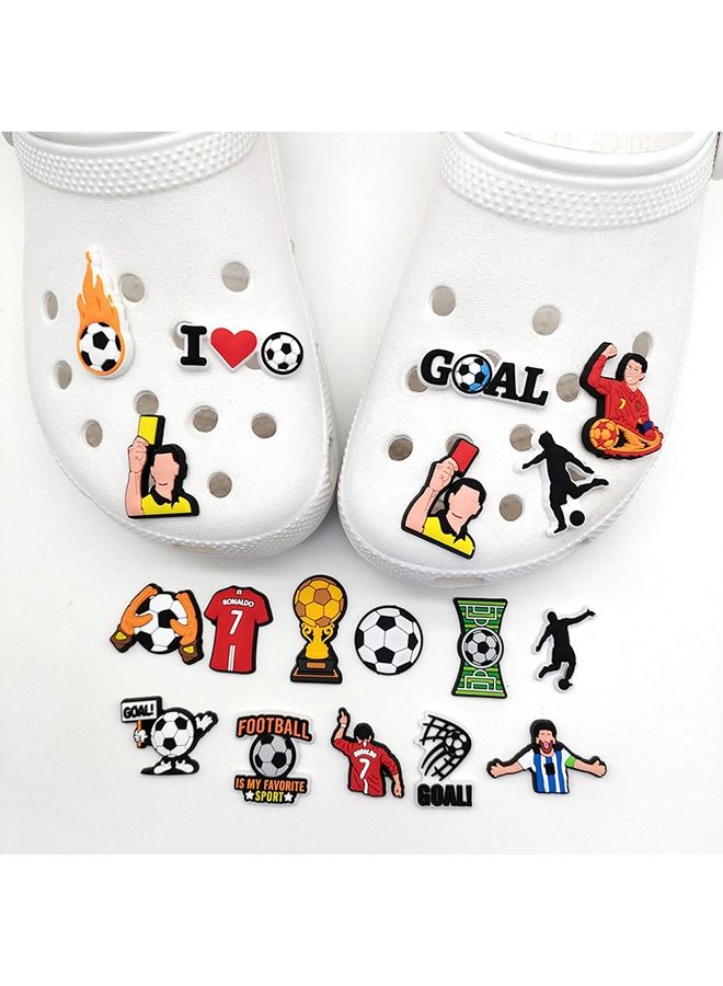 Taiahiro 18pcs Football Series Shoe Charms For Crocs Jibbitz Bubble Slides Sandals, PVC Shoe Decorations Accessories For  Birthday Gift Party Favors - Image 1