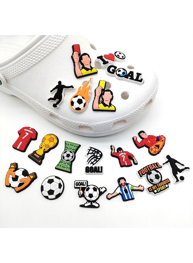 Taiahiro 18pcs Football Series Shoe Charms For Crocs Jibbitz Bubble Slides Sandals, PVC Shoe Decorations Accessories For  Birthday Gift Party Favors - Image 3