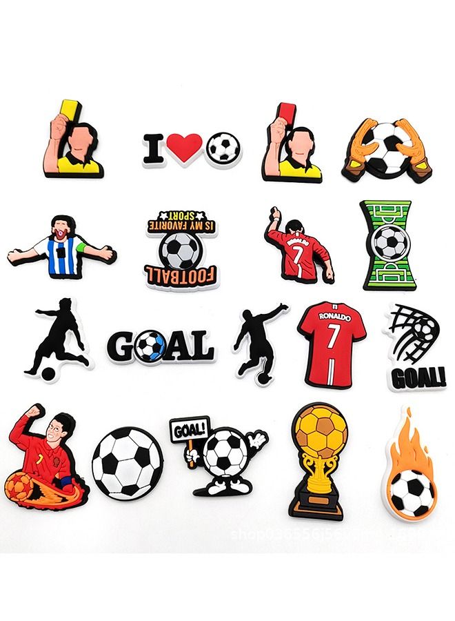 Taiahiro 18pcs Football Series Shoe Charms For Crocs Jibbitz Bubble Slides Sandals, PVC Shoe Decorations Accessories For  Birthday Gift Party Favors - Image 2