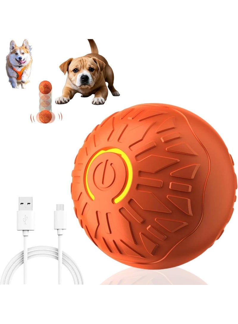 2025 نموذج لعبة الكلب الكلب الكرة التفاعلية ، دائم الرياضة تفعيل التلقائي لعبة الكرة المتداول ، ومناسبة ل / الصغيرة والمتوسطة الحجم الكلب ( البرتقالي ) - Image 1