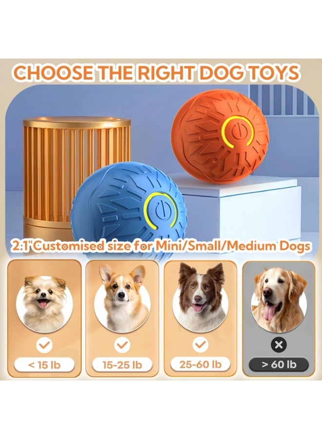 2025 نموذج لعبة الكلب الكلب الكرة التفاعلية ، دائم الرياضة تفعيل التلقائي لعبة الكرة المتداول ، ومناسبة ل / الصغيرة والمتوسطة الحجم الكلب ( البرتقالي ) - Image 2