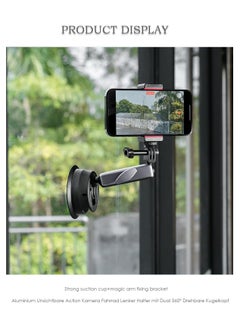 Anmi Suction Cup Mount for GoPro, Action Camera with 360° Dual Head Ball, Car Suction Cup Holder Suction Cup Mount for Insta360 X3 X2 GoPro Hero 12 11 10 9 8 Accessories, 1 Pcs  - Image 2