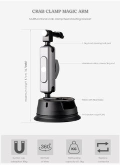 Anmi Suction Cup Mount for GoPro, Action Camera with 360° Dual Head Ball, Car Suction Cup Holder Suction Cup Mount for Insta360 X3 X2 GoPro Hero 12 11 10 9 8 Accessories, 1 Pcs  - Image 3