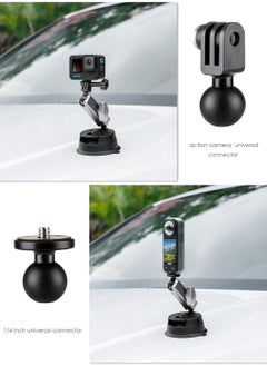Anmi Suction Cup Mount for GoPro, Action Camera with 360° Dual Head Ball, Car Suction Cup Holder Suction Cup Mount for Insta360 X3 X2 GoPro Hero 12 11 10 9 8 Accessories, 1 Pcs  - Image 4
