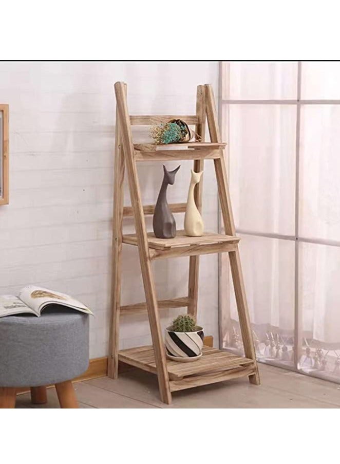 HOME TASTE Premium 3-Tier Foldable Wooden Plant Stand Elegant, Sturdy, And Space-Saving Display Solution For Flowers, Books, And Decor - Transform Your Space With Style  - Image 4