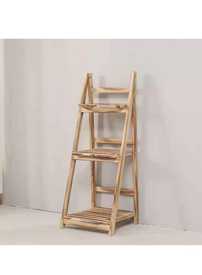 HOME TASTE Premium 3-Tier Foldable Wooden Plant Stand Elegant, Sturdy, And Space-Saving Display Solution For Flowers, Books, And Decor - Transform Your Space With Style  - Image 3