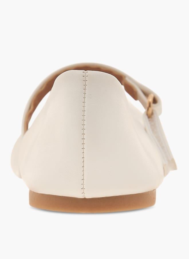 Flora Bella By Shoexpress Girls Solid Ballerina Shoes With Hook And Loop Closure - Image 4