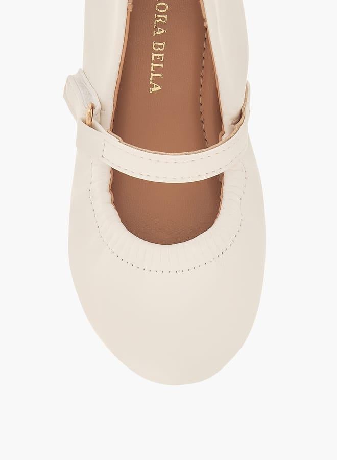 Flora Bella By Shoexpress Girls Solid Ballerina Shoes With Hook And Loop Closure - Image 5