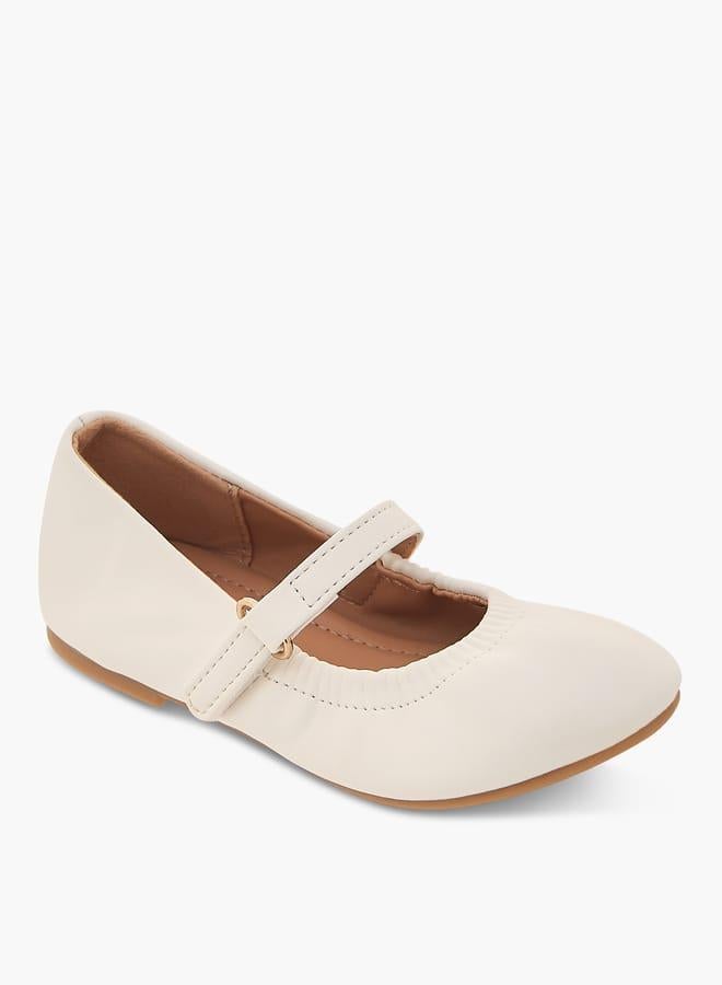 Flora Bella By Shoexpress Girls Solid Ballerina Shoes With Hook And Loop Closure - Image 1