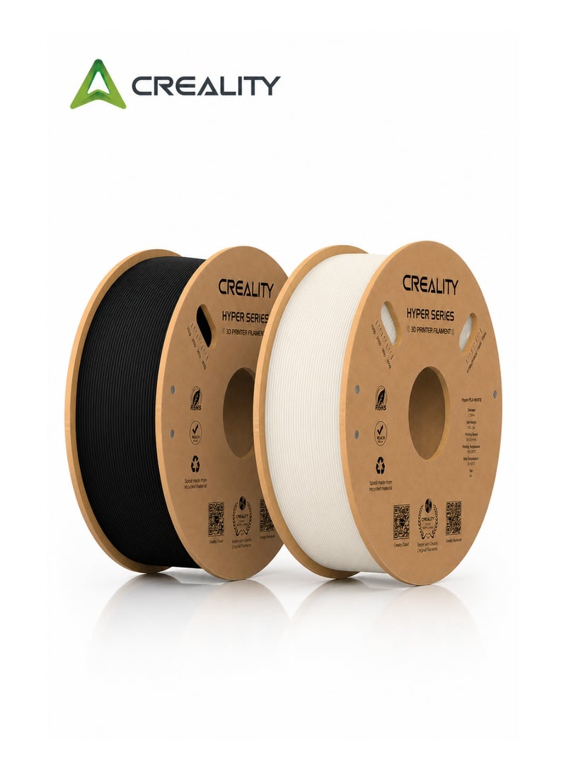 Creality Hyper Pla Filament 1 75Mm High Speed Pla 30 600Mm S 3D Printer Filament Dimensional Accuracy 0 02Mm Fit Most Fdm 3D Printers 2Kg White Black Black And White