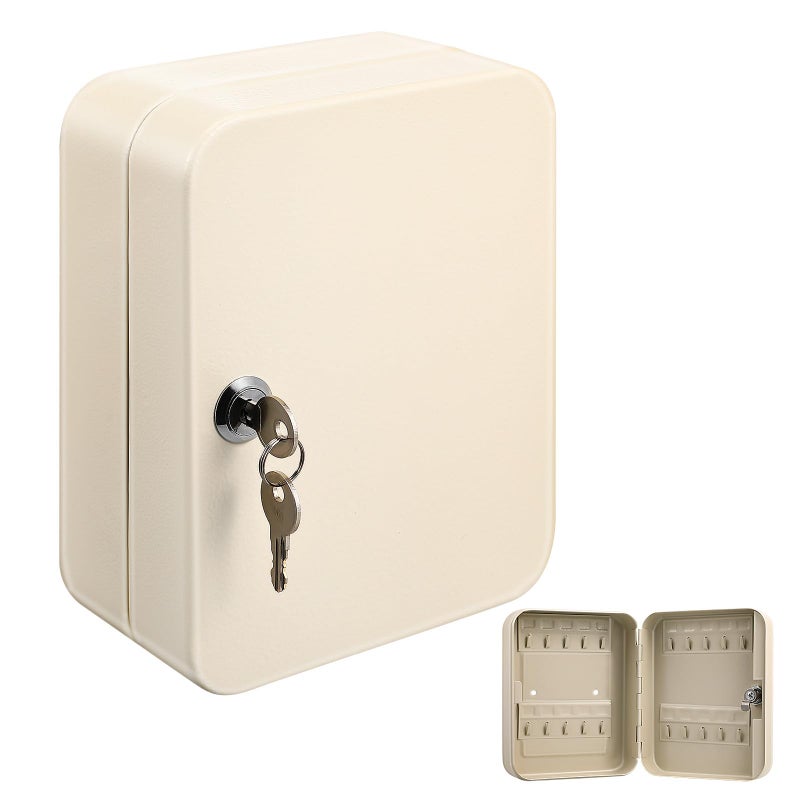 Wall Mounted Key Lock Box Organizer with 20 Hooks Security Lock for Office Home - Image 2