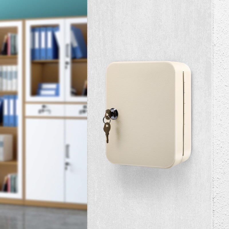 Wall Mounted Key Lock Box Organizer with 20 Hooks Security Lock for Office Home - Image 3