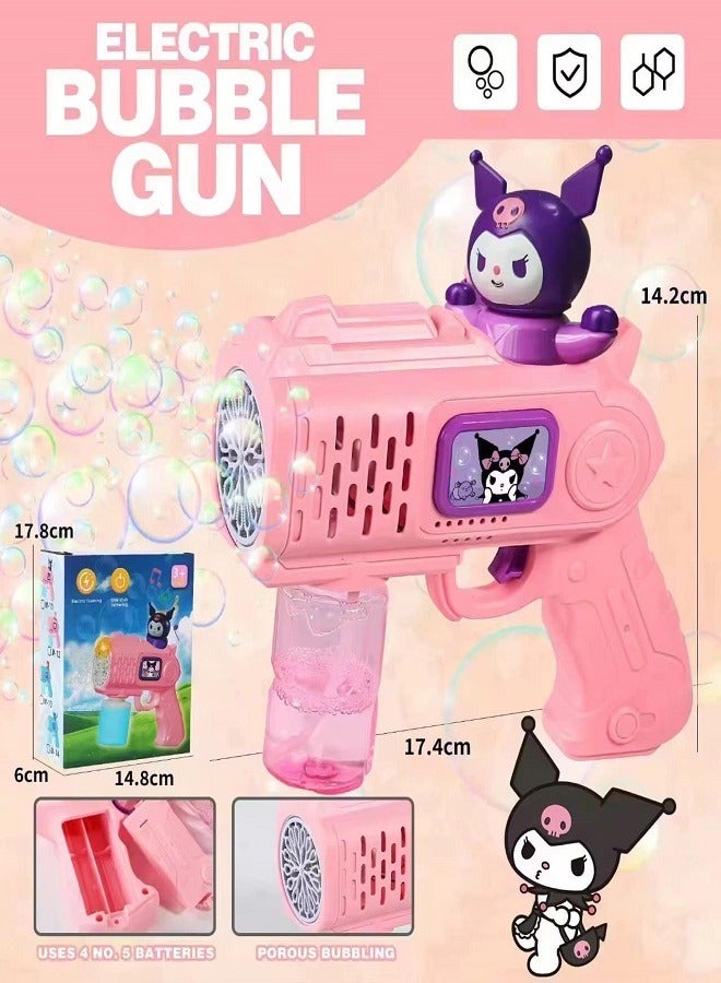 BUBBLE GUN BUBBLE GUN Kuromi Character - Full Automatic Bubbles, with Lights Colorful Effect 