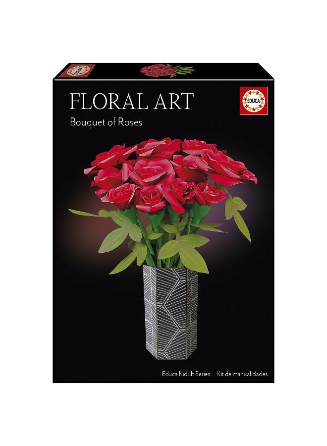 EDUCA Floral Art Create Your Own Craft Kit - Bouquet Of Roses for children age 14+ - Image 1