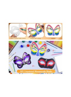 The Bros Blank Masks, 10pcs Blank Masks, Paper Mache Art Masks, Butterfly Eye Mask Paintable Paper Mask White Half Face Masks, Portable Masquerade Mask With Elastic Band for Halloween Cosplay Party  - Image 3