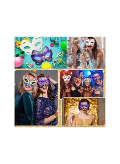 The Bros Blank Masks, 10pcs Blank Masks, Paper Mache Art Masks, Butterfly Eye Mask Paintable Paper Mask White Half Face Masks, Portable Masquerade Mask With Elastic Band for Halloween Cosplay Party  - Image 4