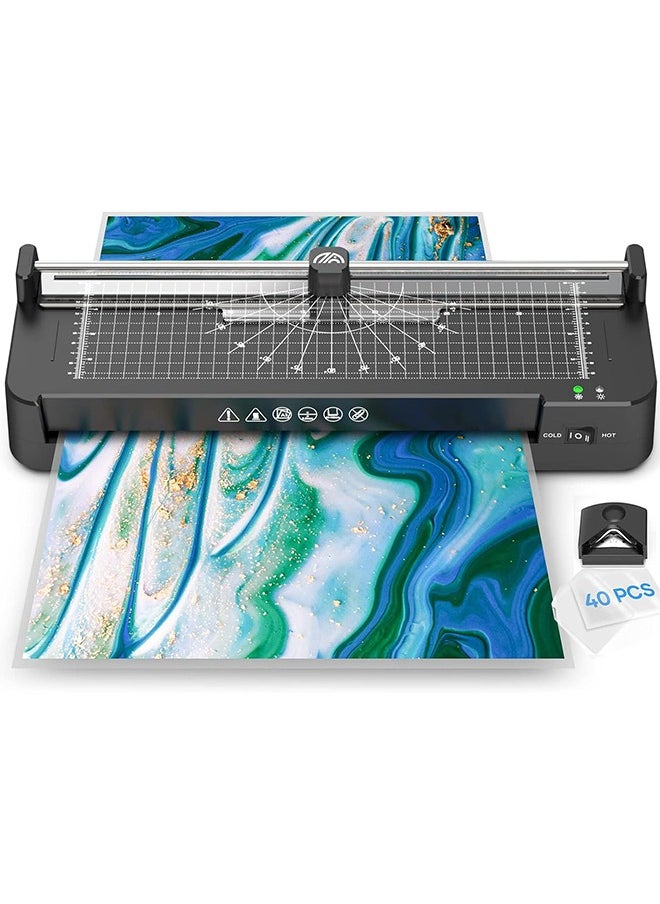 A3 Laminator Machine,9 in 1 Cold Laminating Machine with 40 Laminating Pouches,Paper Cutter and Corner Rounder,A3/A4/A5/A6 Thermal Laminator for Home Office School