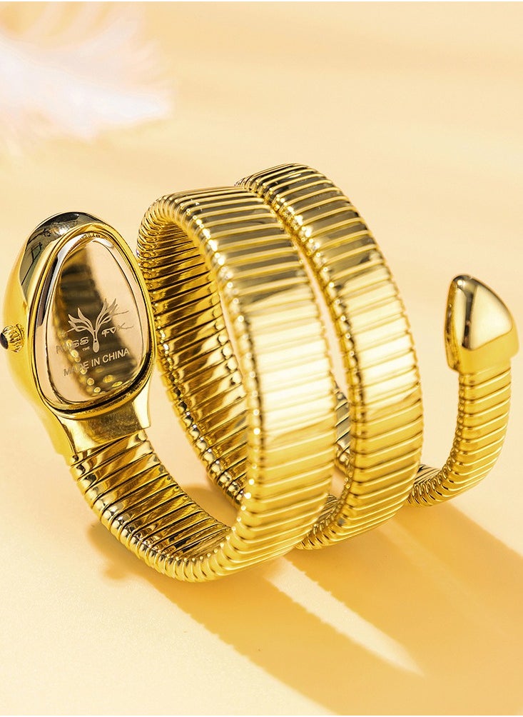MISS FOX MISSFOX Watch For Women Luxury Gold Snake Waterproof Relogio Feminion Fashion Bling Diamond Ladies Wrist Watches Quartz WristWatch Waterproof AAA Clock Lady Hot Gift  - Image 4