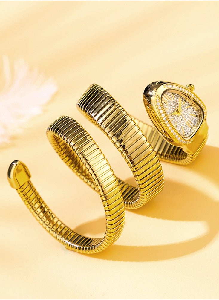 MISS FOX MISSFOX Watch For Women Luxury Gold Snake Waterproof Relogio Feminion Fashion Bling Diamond Ladies Wrist Watches Quartz WristWatch Waterproof AAA Clock Lady Hot Gift  - Image 5