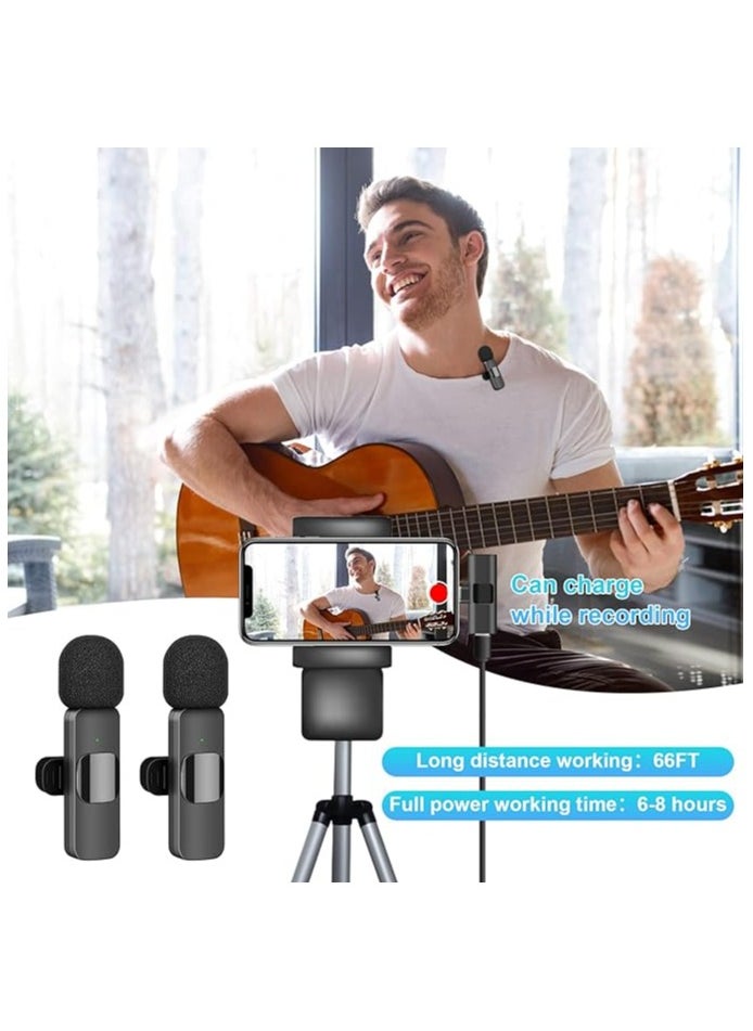 MARVERS - 2 Wireless Microphone For iphone Plug And Play Lavalier With Noise Reduction - Image 1