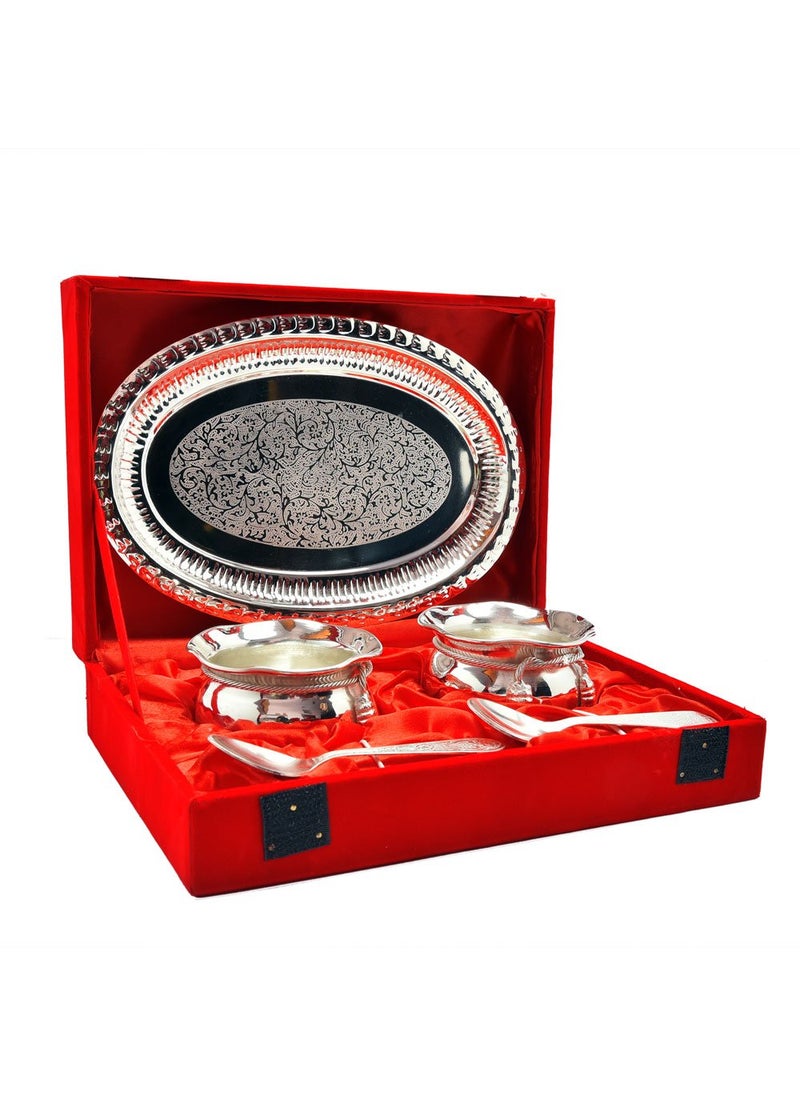 AC ANAND CRAFTS AC ANAND CRAFTS Silver Plated Brass Handi Set 5 Pcs. for Diwali Gift_(Christmas Gift)  - Image 1