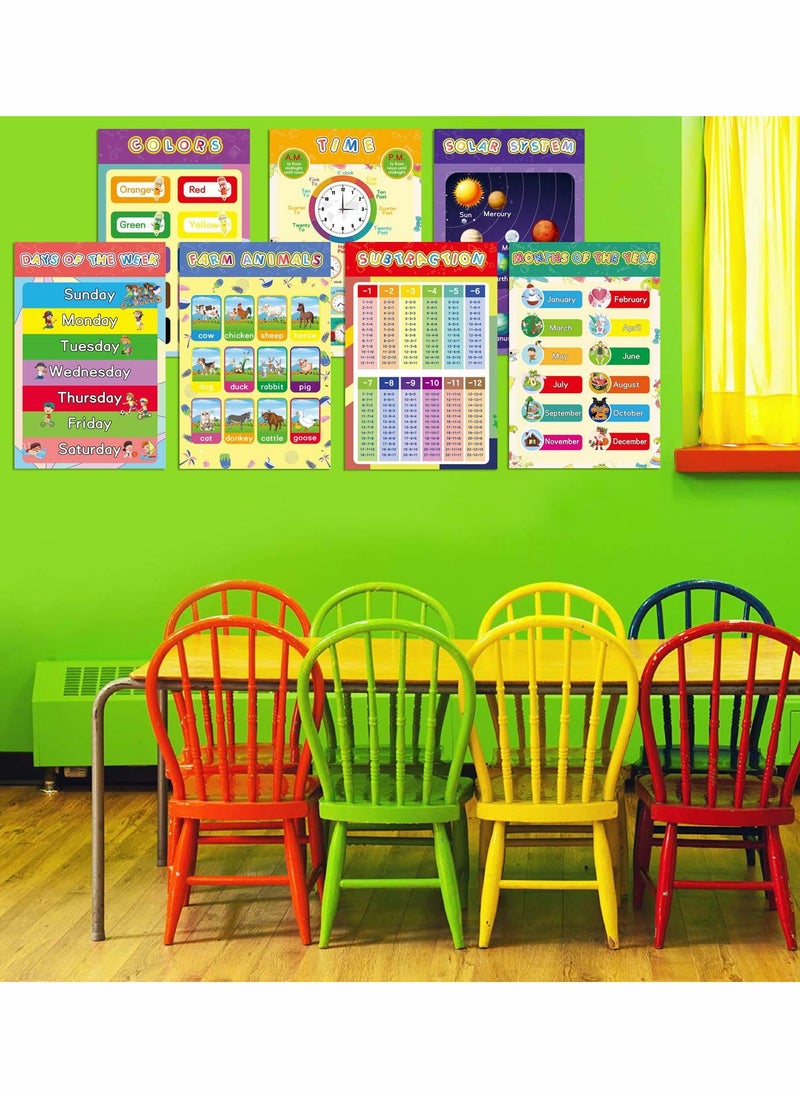 Generic 16-Piece Educational Preschool Posters for Toddlers and Kids' Classroom Learning, Includes Glue Dots for Easy Display and Engagement.  - Image 4